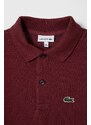 Pamučna polo majica Lacoste boja: bordo, bez uzorka