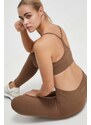 Tajice za jogu Casall Seamless Graphical Rib boja: smeđa, bez uzorka