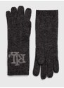 Rukavice s primjesom vune Lauren Ralph Lauren boja: siva