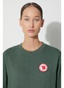 Pamučna dukserica Fjallraven 1960 Logo Badge Sweater za žene, boja: zelena, s aplikacijom