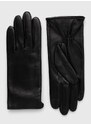 Kožne rukavice BOSS za žene, boja: crna