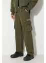 Pamučne hlače Alpha Industries Jet Pant boja: zelena, ravni kroj 101212.142
