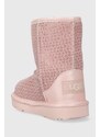 Dječje kožne cipele za snijeg UGG T CLASSIC IIEL HEARTS boja: ružičasta