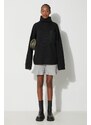 Vuneni pulover JW Anderson za žene, boja: crna, s poludolčevitom, KW1005.YN0144
