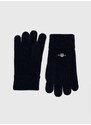 Vunene rukavice Gant boja: tamno plava