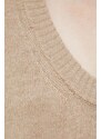 Pulover s dodatkom vune Trussardi za žene, boja: bež, lagani