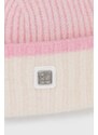 Kapa s dodatkom vune HUGO boja: ružičasta, od debelog pletiva