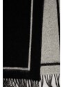 Kratki vuneni šal AllSaints boja: crna, s uzorkom