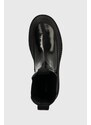 Kožne gležnjače Gant Prepnovo za žene, boja: crna, ravni potplat, sa srednje toplom podstavom, 27551365.G00
