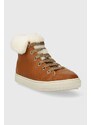 Dječje zimske kožne cipele Pom D'api SWAG ZIP FUR boja: smeđa