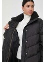 Pernata jakna BOSS za žene, boja: crna, za zimu, oversize