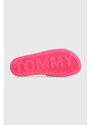 Natikače Tommy Jeans TJW POOL SLIDE SEASONAL za žene, boja: ružičasta, EN0EN02432