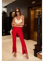 FASARDI Elegantne crvene hlače s prorezom