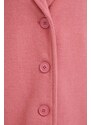 Vuneni kaput United Colors of Benetton boja: ružičasta, za prijelazno razdoblje
