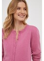Pulover s dodatkom vune Sisley za žene, boja: ružičasta, lagani