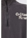 Pamučna dukserica G-Star Raw za muškarce, boja: siva, s tiskom