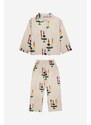 Dječja pamučna pidžama Bobo Choses boja: bež, s uzorkom