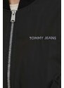 Bomber jakna Tommy Jeans za žene, boja: crna, za prijelazno razdoblje