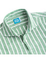 Panareha Men's Stripes Linen Popover Shirt SICILIA green