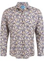Panareha Men's Floral Cotton Shirt POSITANO navy yellow