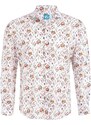 Panareha Men's Floral Cotton Shirt LEVANTO white