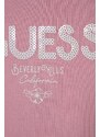 Dječja pamučna haljina Guess boja: ružičasta, mini, ravna