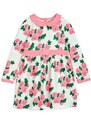 Dječja pamučna haljina Mini Rodini boja: ružičasta, mini, širi se prema dolje