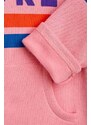Dječja pamučna haljina Mini Rodini boja: ružičasta, mini, ravna