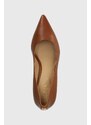 Kožne štikle Lauren Ralph Lauren Adrienne boja: smeđa, 802940572002