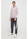 Dukserica adidas za muškarce, boja: ružičasta, s kapuljačom, melanž