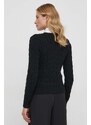 Pamučni pulover Lauren Ralph Lauren boja: crna