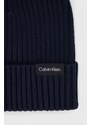 Kapa s dodatkom kašmira Calvin Klein boja: crna, od debelog pletiva
