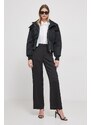Jakna Calvin Klein Jeans za žene, boja: crna, za prijelazno razdoblje