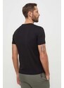 Pamučna majica EA7 Emporio Armani za muškarce, boja: crna, bez uzorka