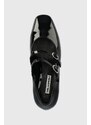 Kožne salonke Karl Lagerfeld TETRA HEEL boja: crna, s debelom potpeticom, KL31613