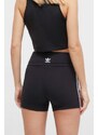 Kratke hlače adidas Originals 3-Stripes za žene, boja: crna, s uzorkom, visoki struk