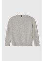 Dječji pamučni pulover Tommy Hilfiger boja: siva