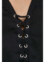 Bluza Guess za žene, boja: crna, s uzorkom