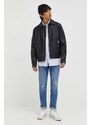 Jakna Karl Lagerfeld Jeans za muškarce, boja: crna, za prijelazno razdoblje