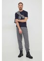 Dukserica Calvin Klein za muškarce, boja: siva, s kapuljačom, melanž
