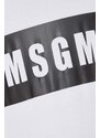 Pamučna majica MSGM za muškarce, boja: bijela, s tiskom
