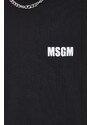 Pamučna dukserica MSGM za muškarce, boja: crna, s tiskom