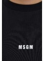 Pamučna majica MSGM za žene, boja: crna