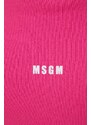 Pamučna dukserica MSGM za žene, boja: ružičasta, s tiskom