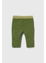 Pamučne hlače za bebe Emporio Armani boja: zelena, s uzorkom