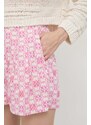 Pamučne kratke hlače Pinko boja: ružičasta, s uzorkom, visoki struk