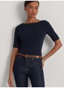 Majica kratkih rukava Lauren Ralph Lauren za žene, boja: tamno plava