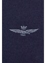 Pamučni pulover Aeronautica Militare boja: tamno plava, lagani