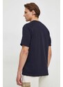 Pamučna majica Aeronautica Militare za muškarce, boja: tamno plava, bez uzorka