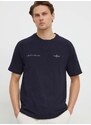 Pamučna majica Aeronautica Militare za muškarce, boja: tamno plava, bez uzorka
